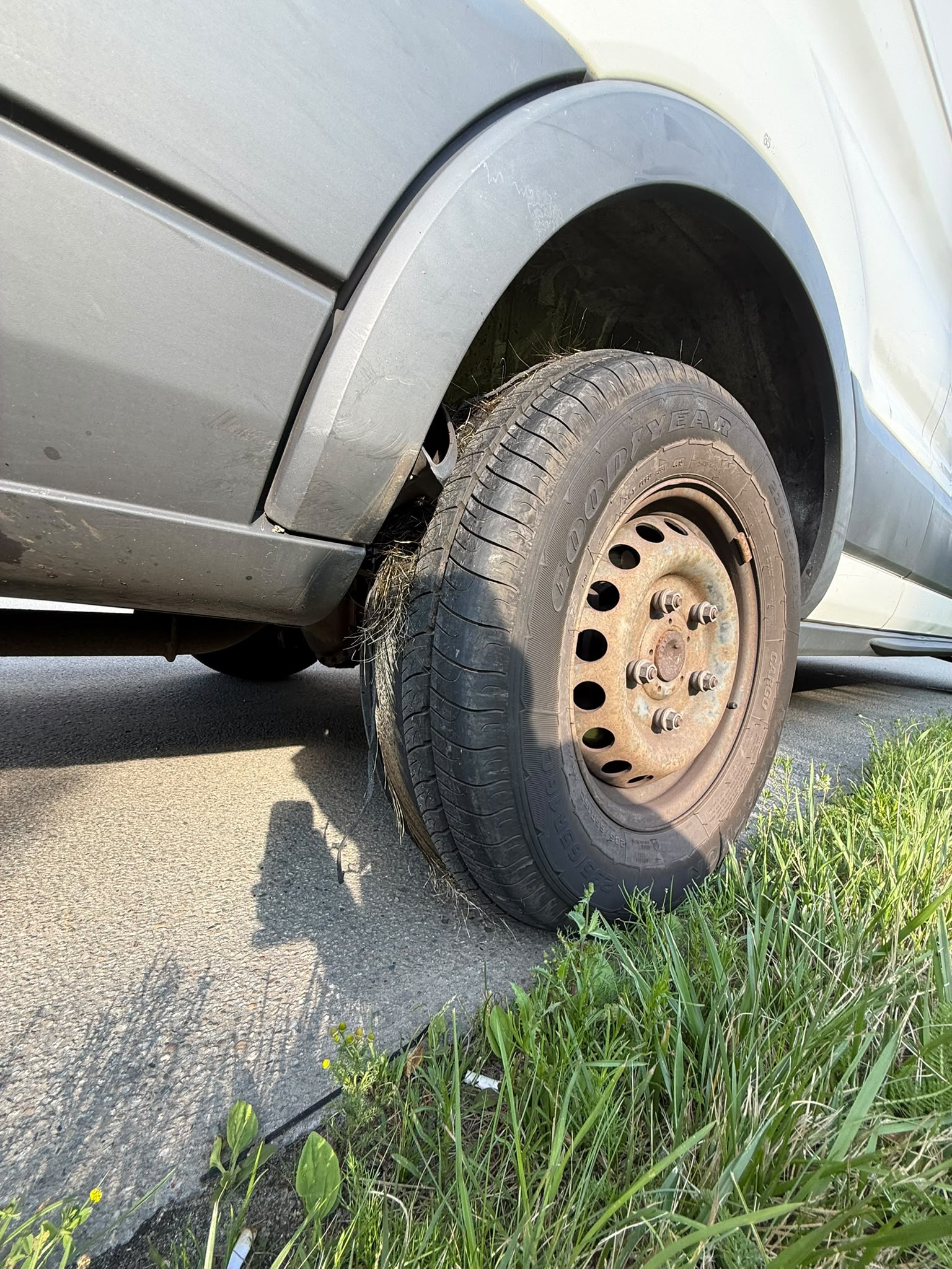 LKW Pannenhilfe vor Ort — Reifenpanne am Bootsanhänger auf der A19 bei Rostock: Ford Transit mit Anhänger in 1 Stund