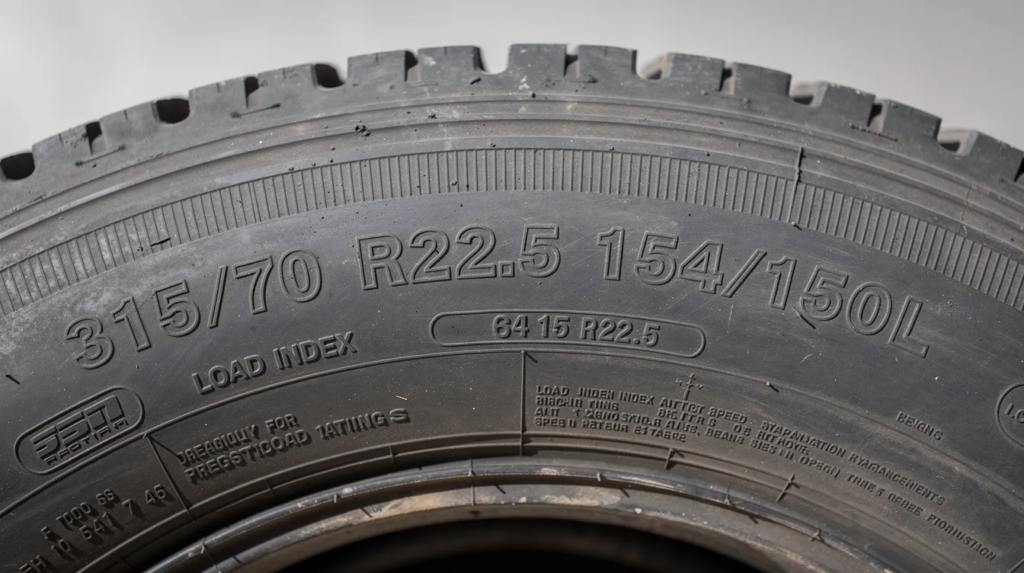 d24c5d97-c3c3-439d-b03f-3a1e9f70abd6 – LKW Help 24 Die Nahaufnahme zeigt die Flanke eines LKW-Reifens mit klar sichtbarer Reifenkennzeichnung, die Informationen wie die Reifengröße und den Geschwindigkeitsindex 91h enthält. Diese Details sind wichtig für die Tragfähigkeit und Höchstgeschwindigkeit des Fahrzeugs, das mit diesem Reifen ausgestattet ist.